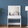 Hanah Home BJ120 - 2916 Mesa de Maquillaje Blanca con Espejo e Iluminación